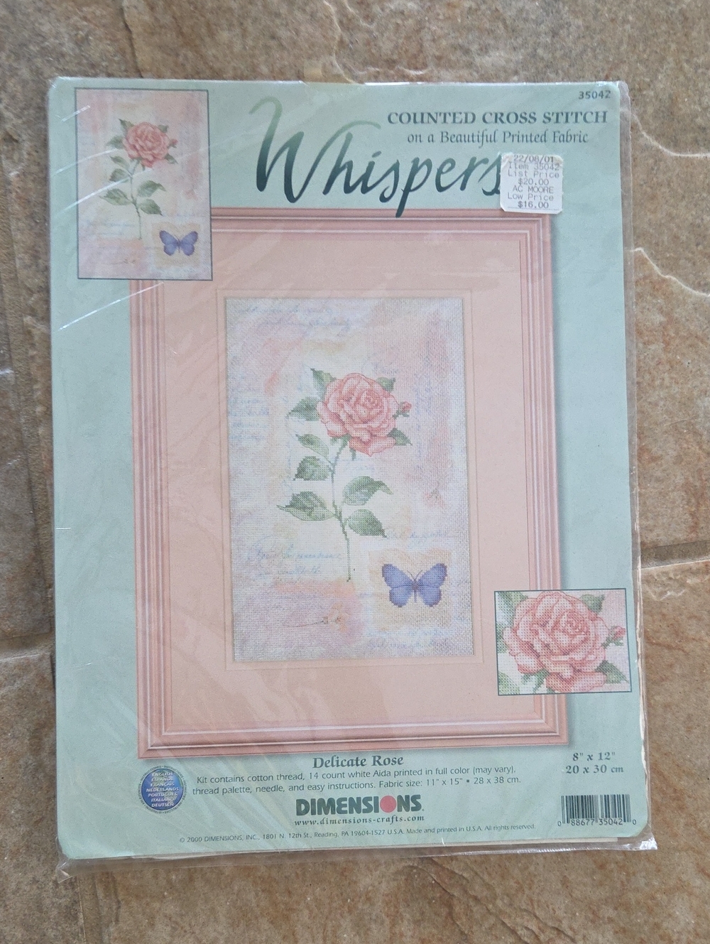 Dimensions Whispers Counted Cross Stitch Delicate Rose Kit